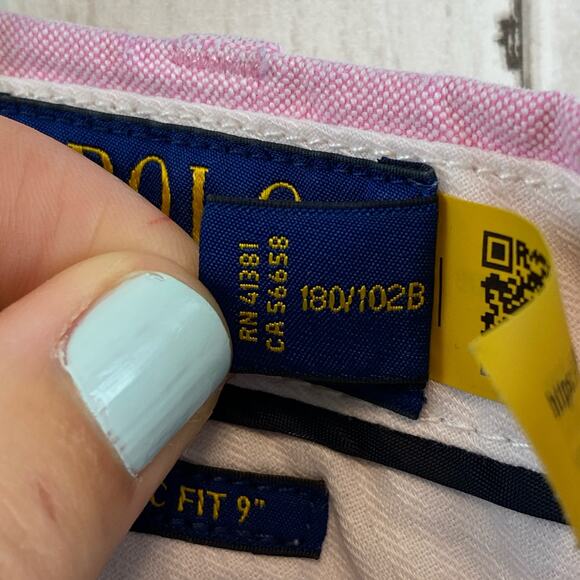 Polo Ralph Lauren Pink High Rise Classic Fit 9" Chino Short Mens Size 40 - Picture 7 of 11